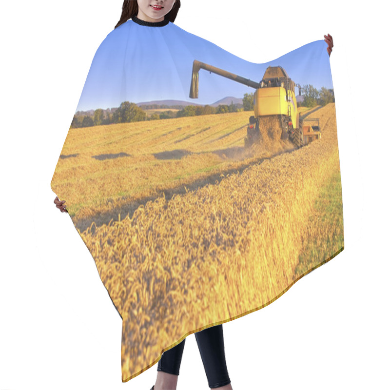 Personality  Harvesting Combine In The Field Hair Cutting Cape