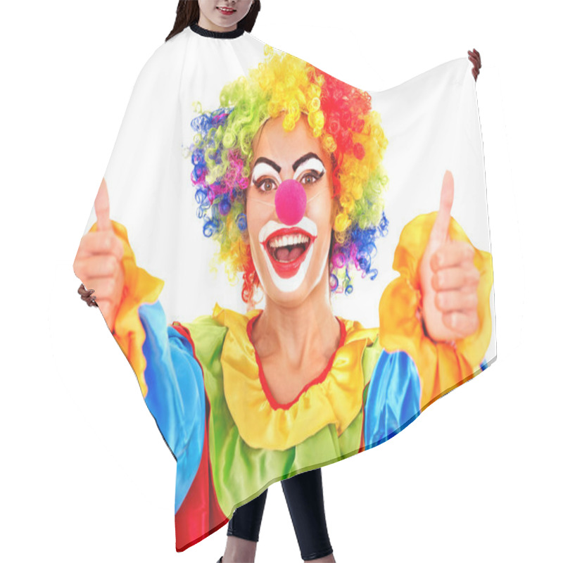 Personality  Portrait Of Clown. Hair Cutting Cape