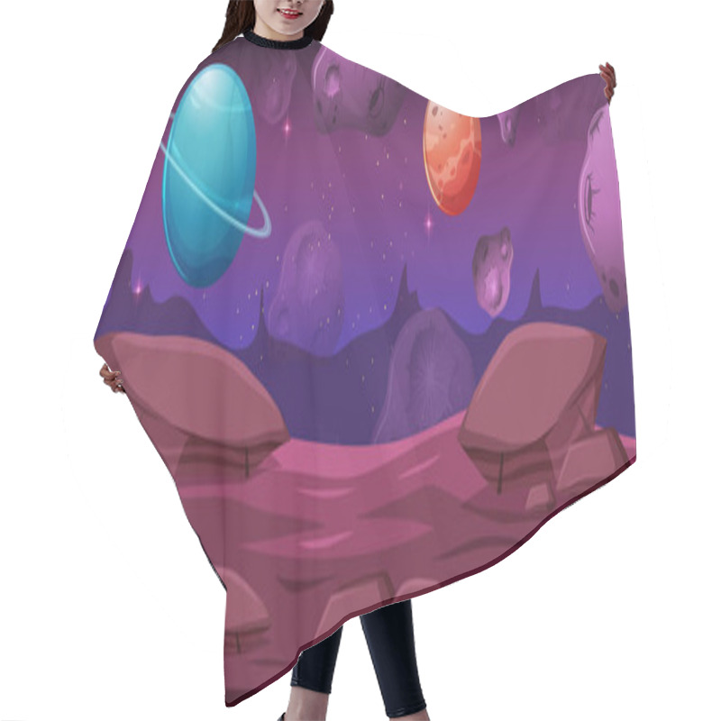 Personality  Set Of Space Background Illustration Hair Cutting Cape