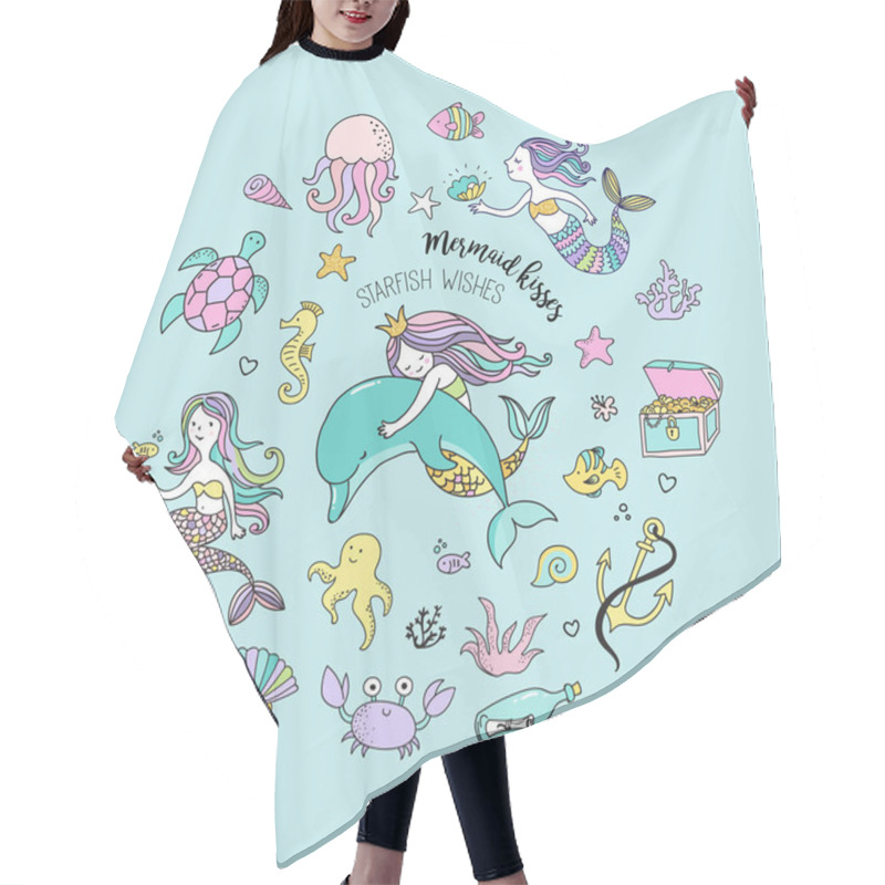 Personality  Under The Sea Elements Design Hair Cutting Cape