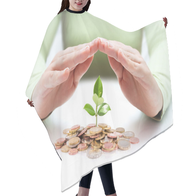 Personality  Protect New Business Start-up - With Hands And Plant Hair Cutting Cape