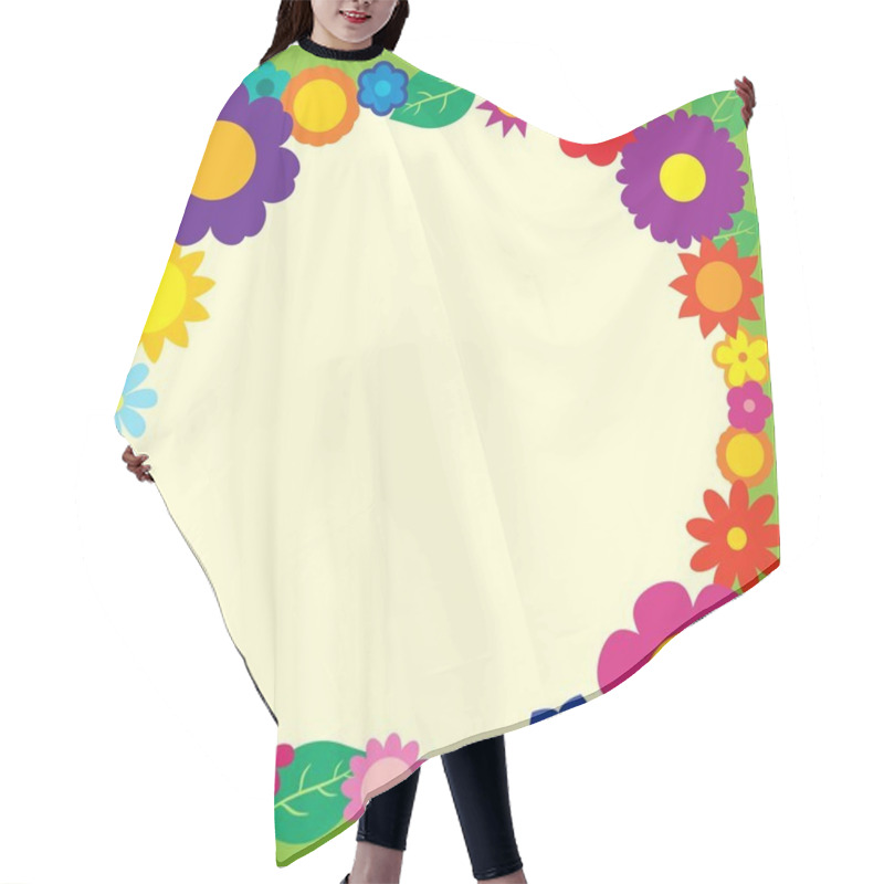 Personality  Frame With Flower Theme 5 Hair Cutting Cape