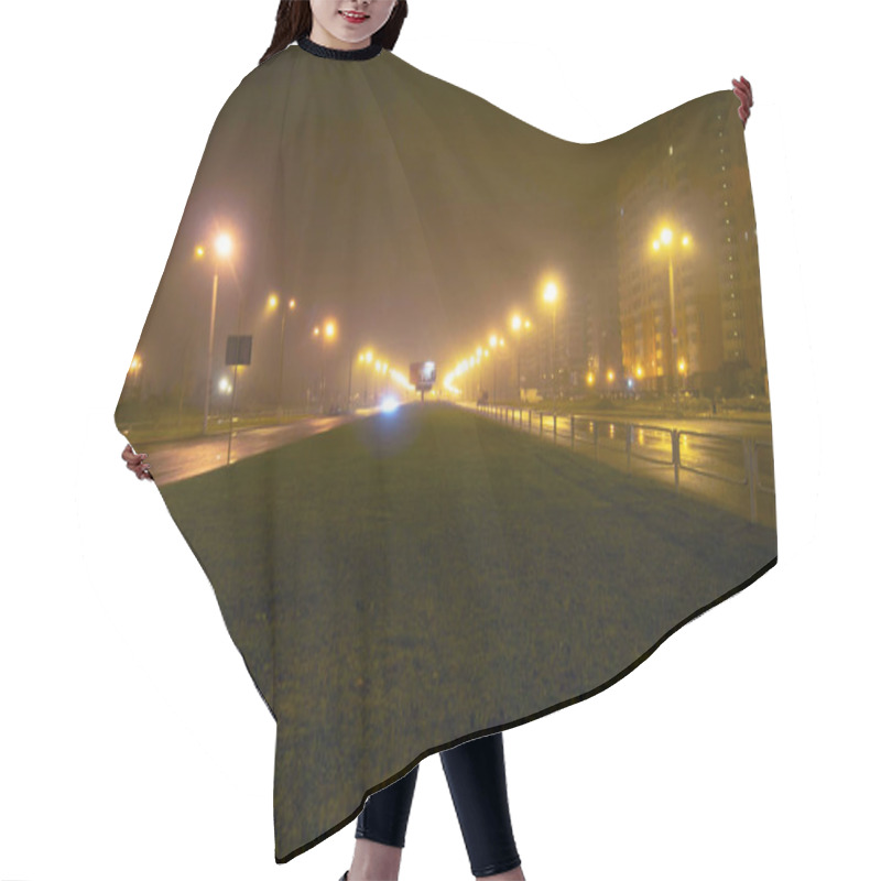 Personality  Traffic In City At Night In The Fading Light Hair Cutting Cape