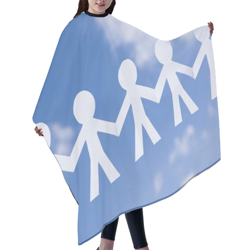 Personality  Paper Man Chain Hair Cutting Cape