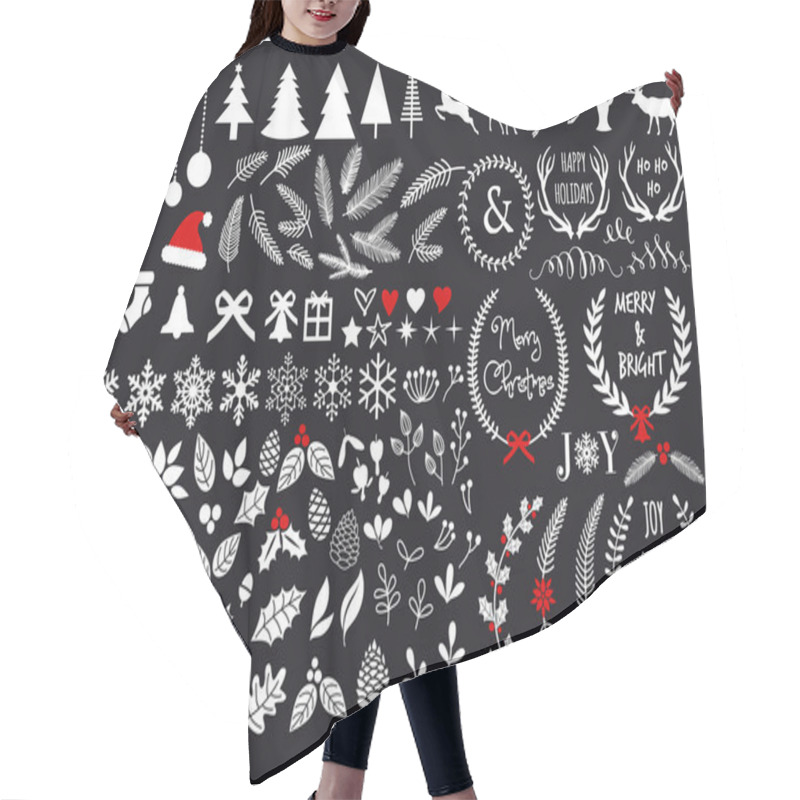 Personality  Big White Christmas Set, Vector Hair Cutting Cape