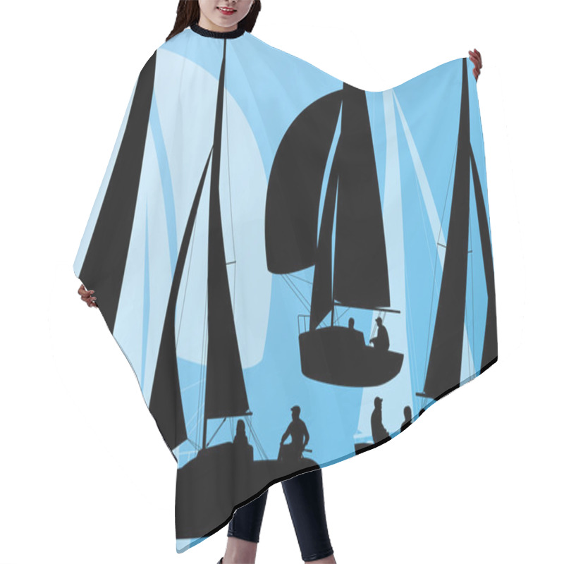 Personality  Yacht Sports Sailing Boat Detailed Collection Vector Background Hair Cutting Cape