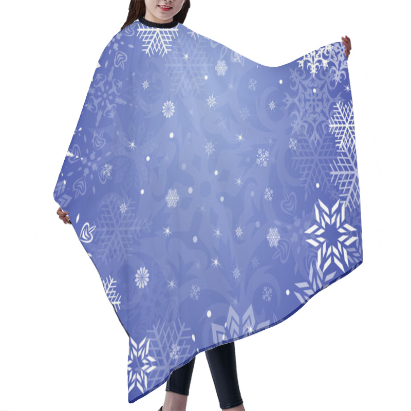 Personality  Christmas Greeting Card With Snowflakes Hair Cutting Cape