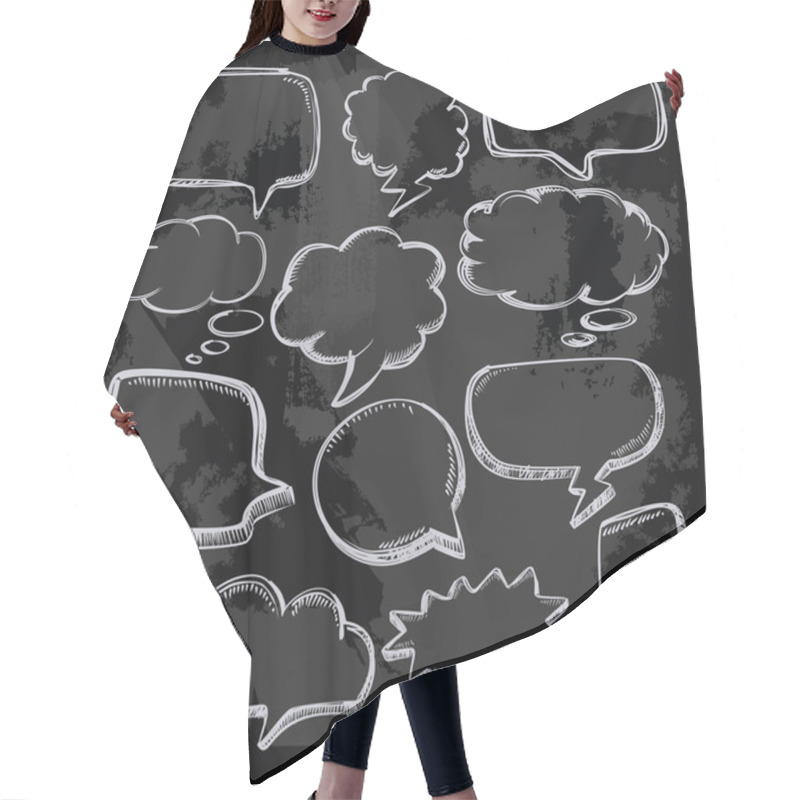 Personality  Speech Bubbles On Chalkboard Hair Cutting Cape