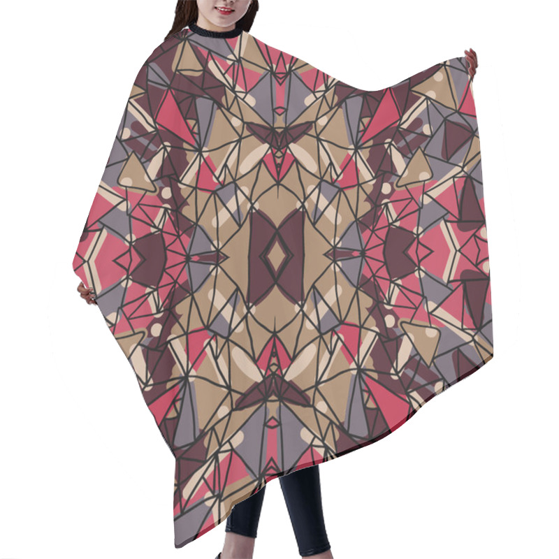 Personality  Ethnic Triangle Abstract Hand-drawn Seamless Pattern Hair Cutting Cape