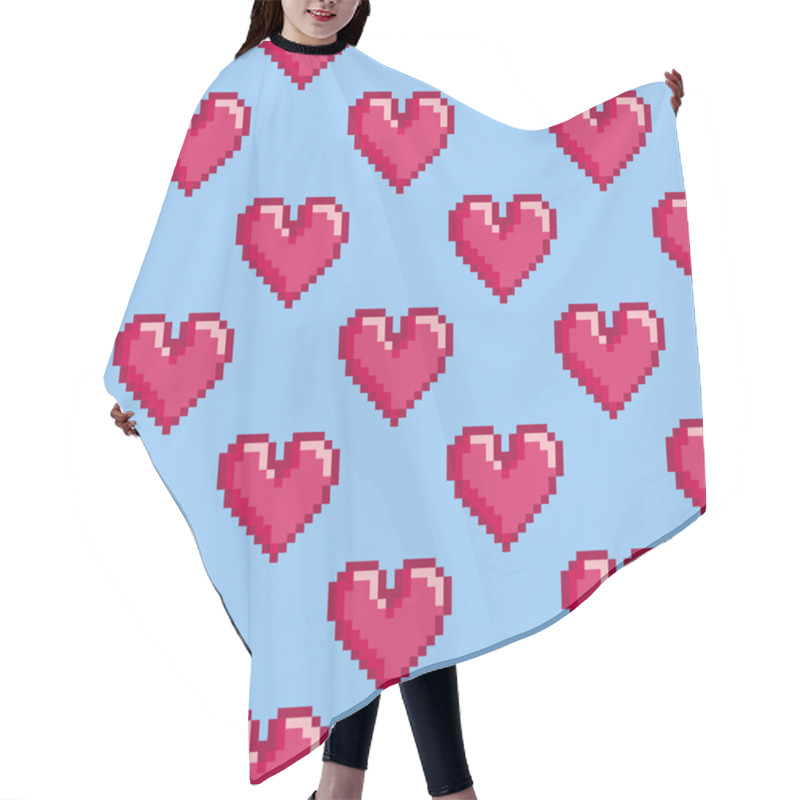 Personality  Pattern With Pixel Hearts Hair Cutting Cape