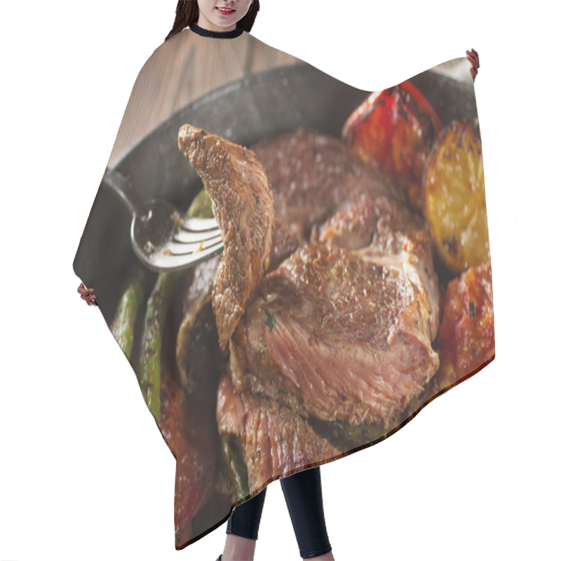 Personality  Piece Of Grilled Beef Steak Hair Cutting Cape