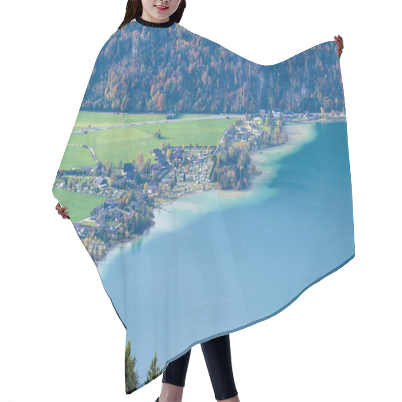 Personality  Picturesque Autumn Alps Mountain Wolfgangsee Lake View From Scha Hair Cutting Cape