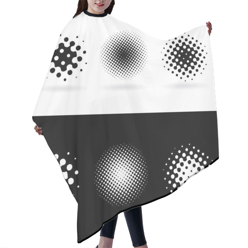 Personality  Black And White Round Spots Hair Cutting Cape