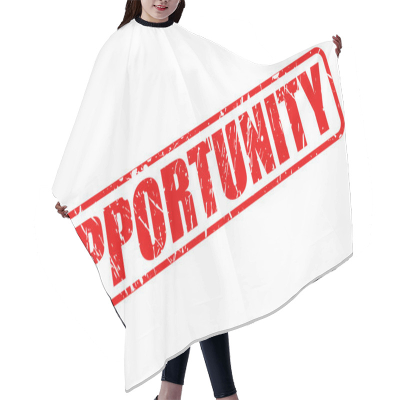 Personality  Opportunity Red Stamp Text Hair Cutting Cape