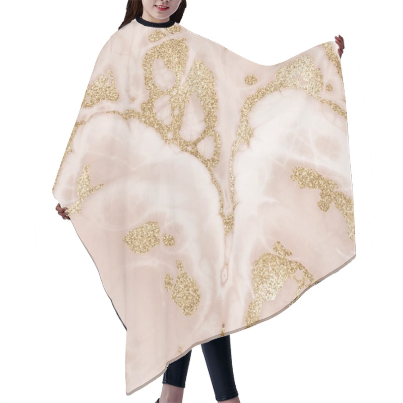 Personality  Seamless Pink Glitter Luxury Marble Pattern Design Hair Cutting Cape