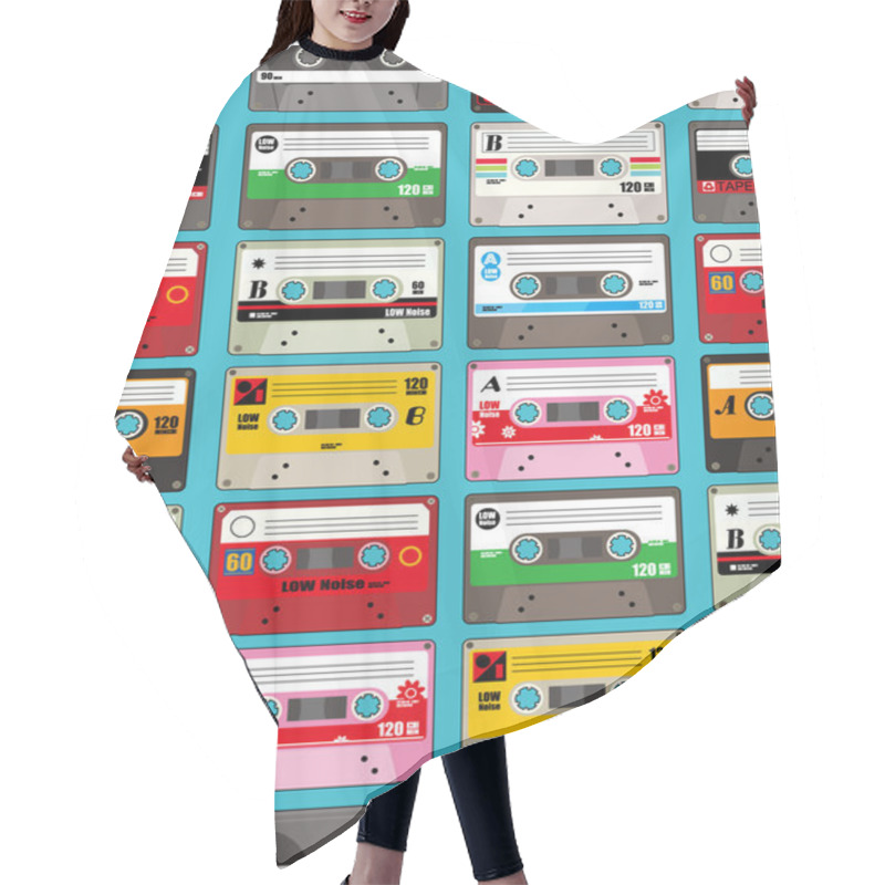 Personality  Music Tape Seamless Hair Cutting Cape