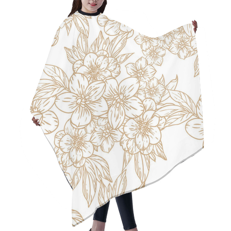 Personality  Seamless Pattern With Beautiful Floral Elements Hair Cutting Cape