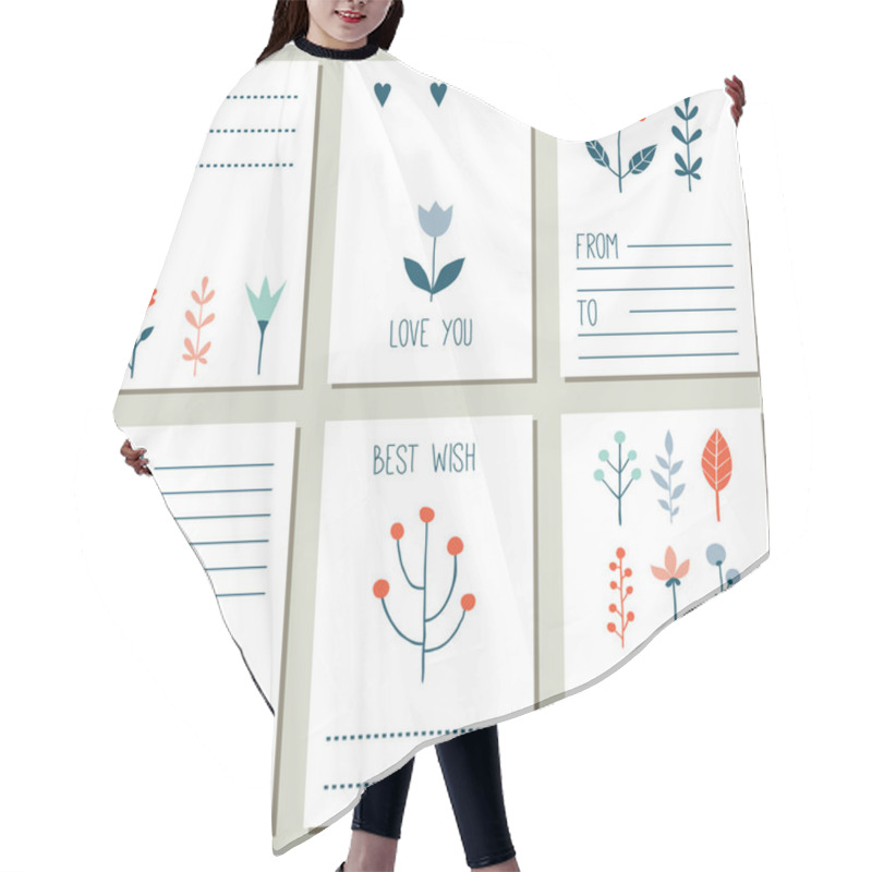 Personality  Collection Of 6 Minimalistic Cards Hair Cutting Cape