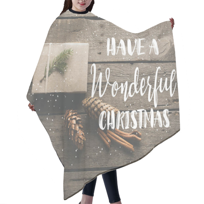 Personality  Christmas Gift With Pine Cones  Hair Cutting Cape