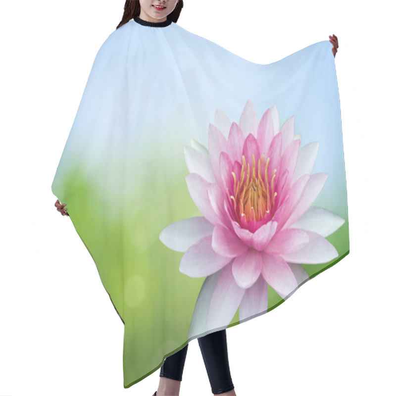 Personality  Red Lotus On Spring Background Hair Cutting Cape