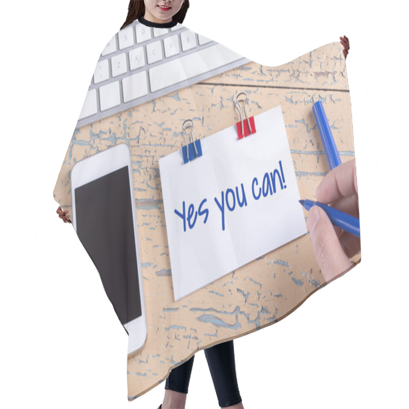 Personality  Mobile Phone And Paper Note Hair Cutting Cape