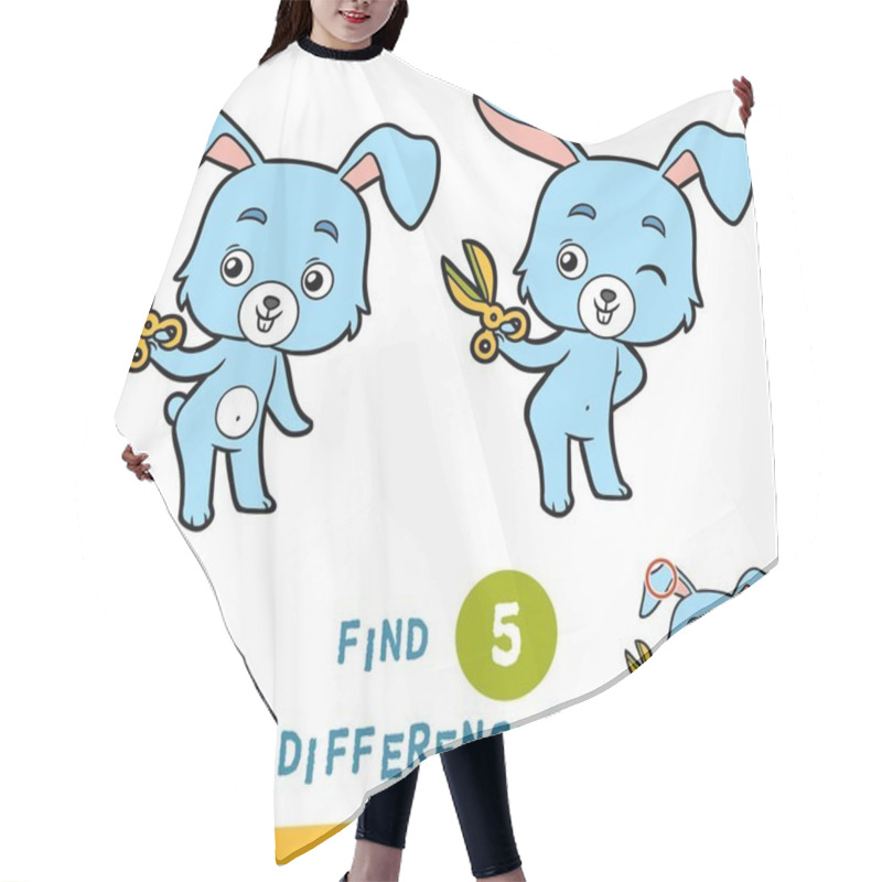 Personality  Find Differences, Education Game, Rabbit And Scissors Hair Cutting Cape