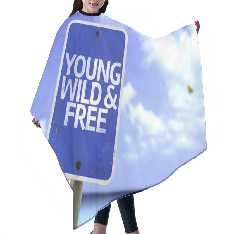 Personality  Young Wild & Free Sign Hair Cutting Cape