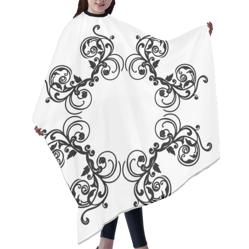 Personality  Ornament Black White Card With Mandala.  Hair Cutting Cape