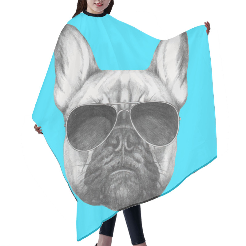 Personality  French Bulldog With Sunglasses Hair Cutting Cape