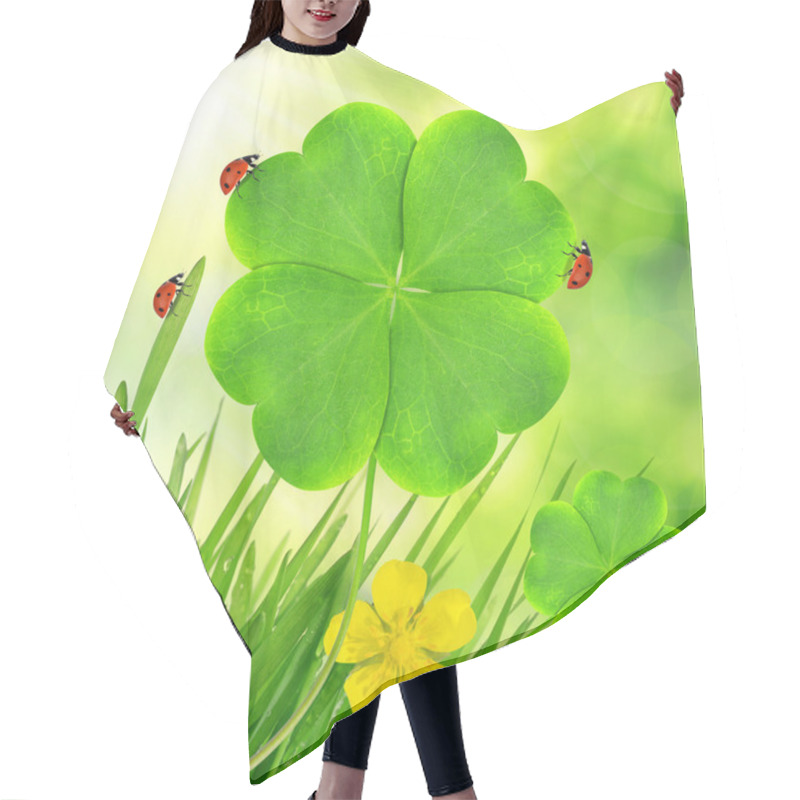 Personality  Clover Leaf And Ladybugs Hair Cutting Cape