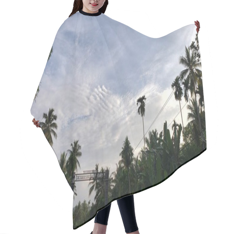 Personality  Welcome Sign In A Lush Tropical Setting Hair Cutting Cape