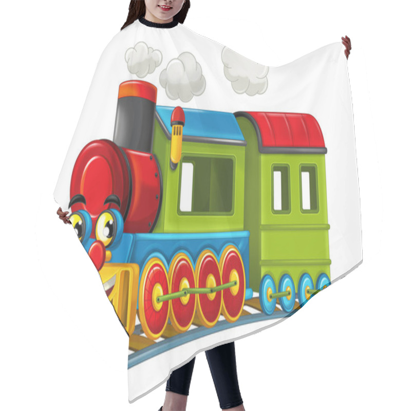 Personality  Cartoon Funny Looking Steam Train   Hair Cutting Cape