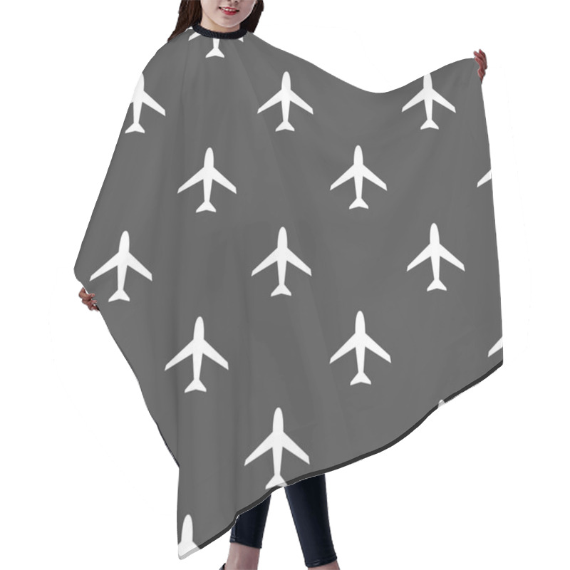 Personality  Plane Web Icon. Flat Design. Seamless Pattern. Hair Cutting Cape