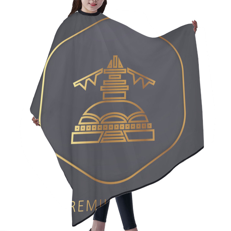 Personality  Boudhanath Golden Line Premium Logo Or Icon Hair Cutting Cape