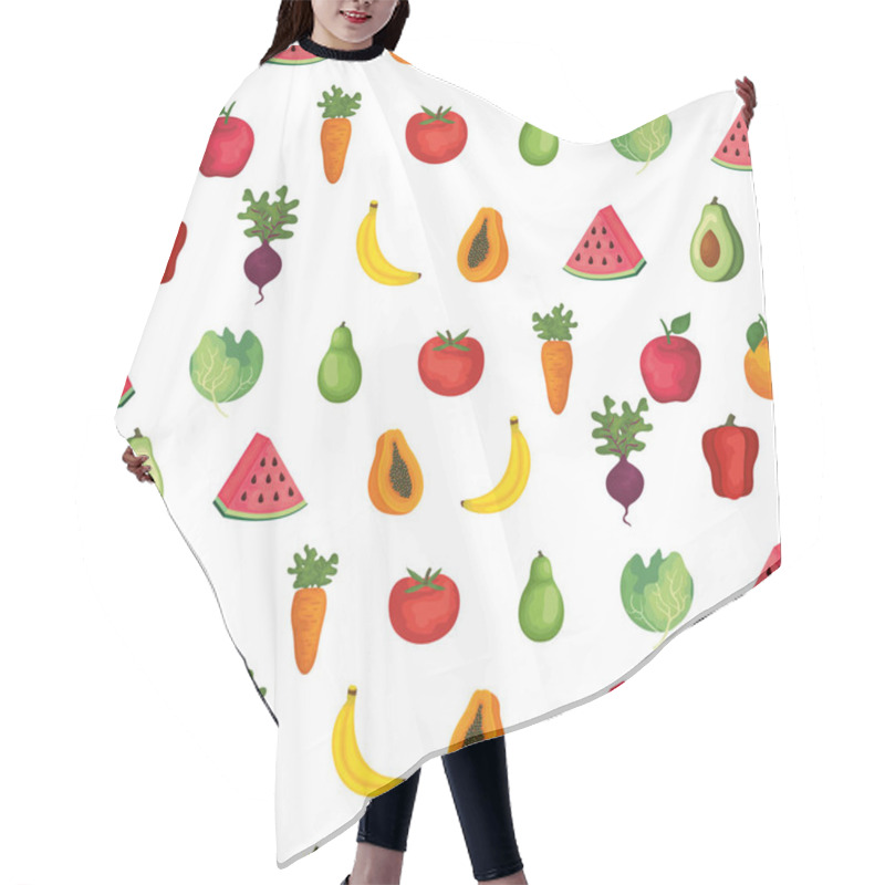 Personality  Fresh Fruits And Vegetables Pattern Hair Cutting Cape