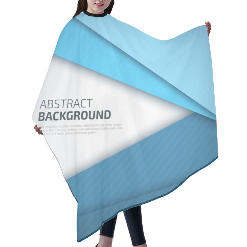 Personality  Blue Paper Layers Abstract Vector Background. Hair Cutting Cape