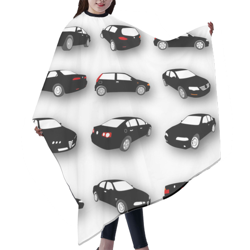 Personality  Set Of Car Silhouettes Vector Hair Cutting Cape