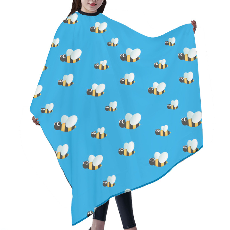 Personality  Seamless Pattern With Funny Flying Bees On Sky  Hair Cutting Cape