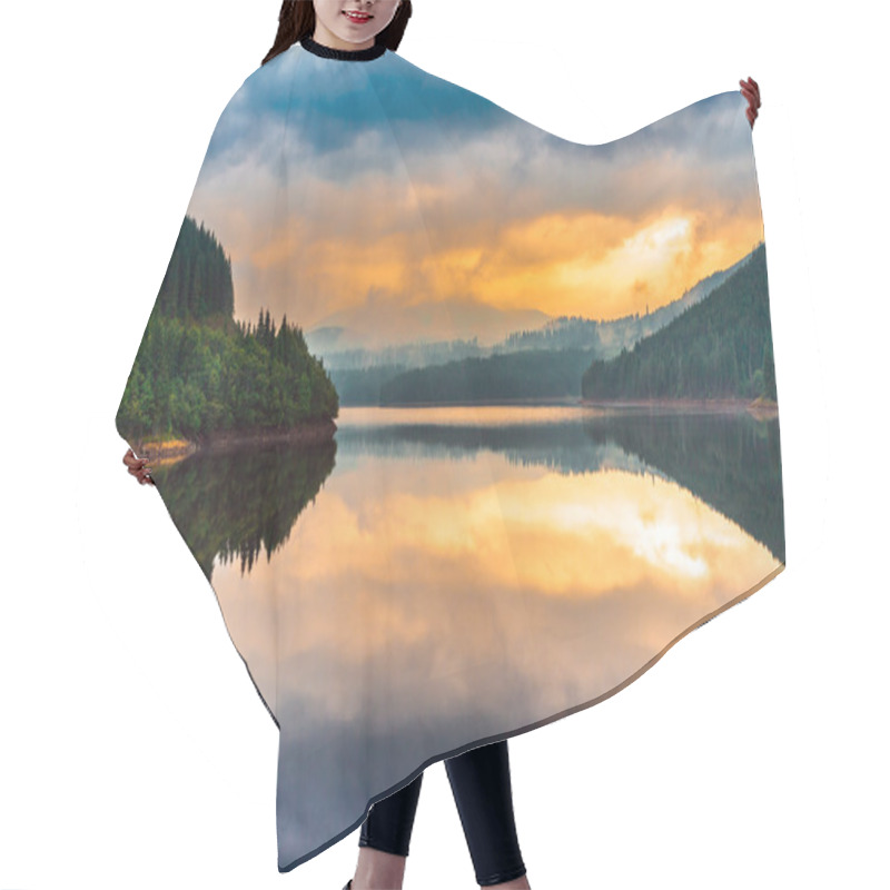 Personality  Lake Oasa At Sunset  Hair Cutting Cape