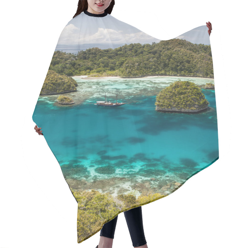 Personality  Raja Ampat Surrounded By Limestone Islands Hair Cutting Cape