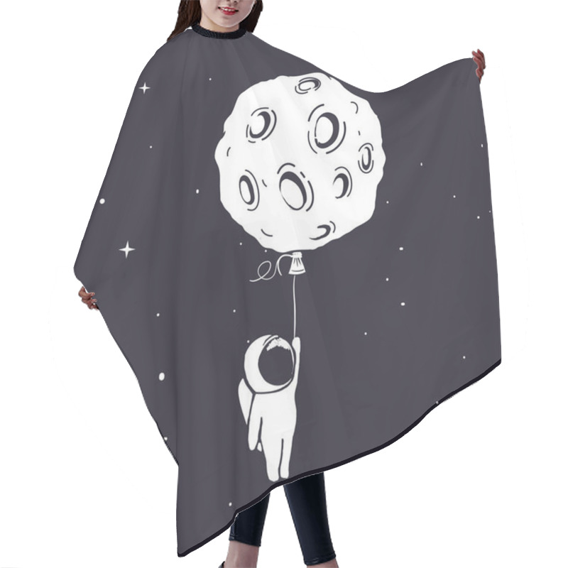 Personality  Funny Spaceman Fly With Moon Hair Cutting Cape