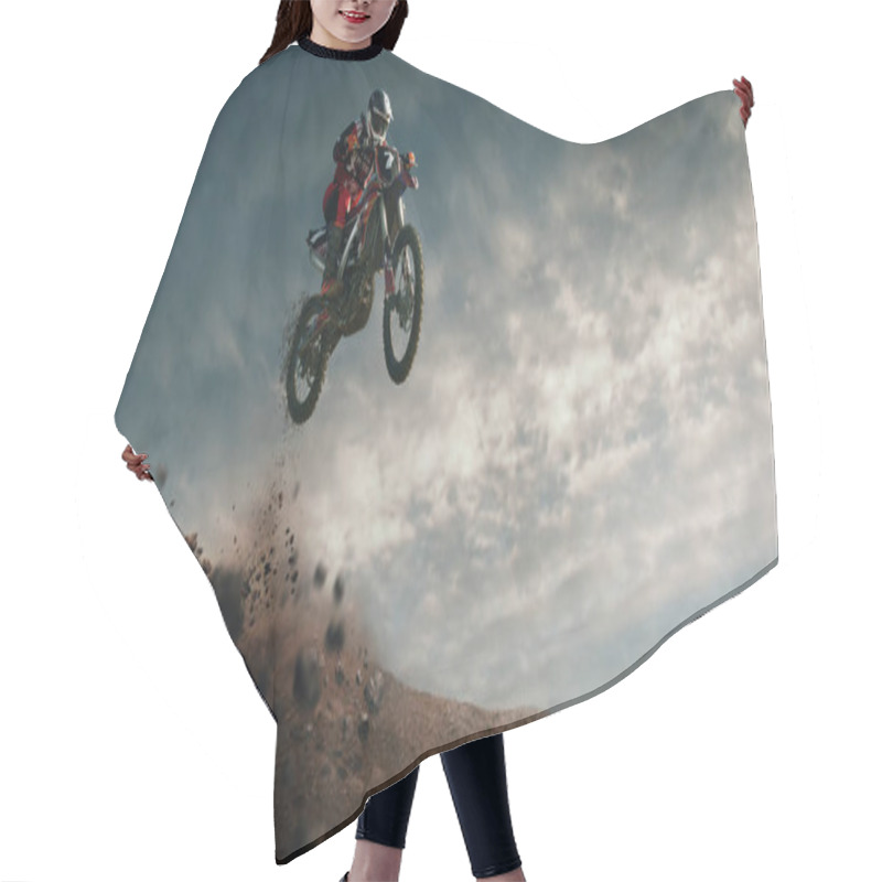 Personality  Moto Freestyle. Motorcycle Stunt Rider  Hair Cutting Cape