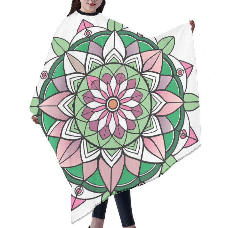 Personality  Floral Mandala Vector Art Print Ready Hair Cutting Cape