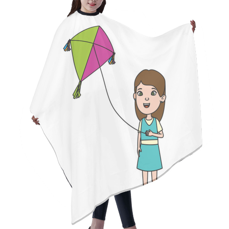 Personality  Little Girl Flying Kite Hair Cutting Cape