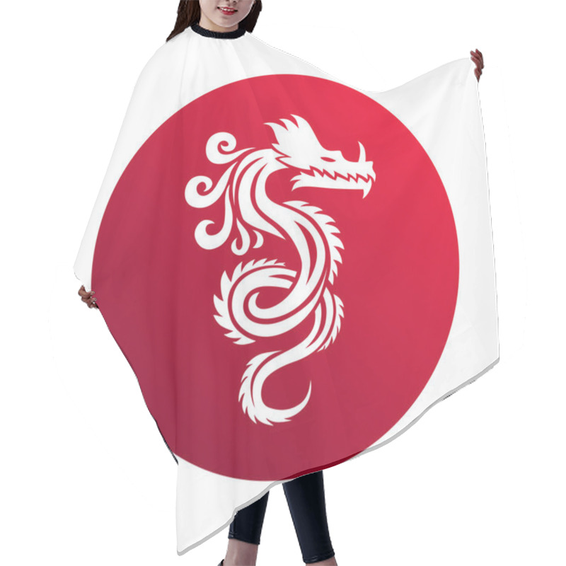 Personality  Chinese Dragon Vector Illustration. Hair Cutting Cape