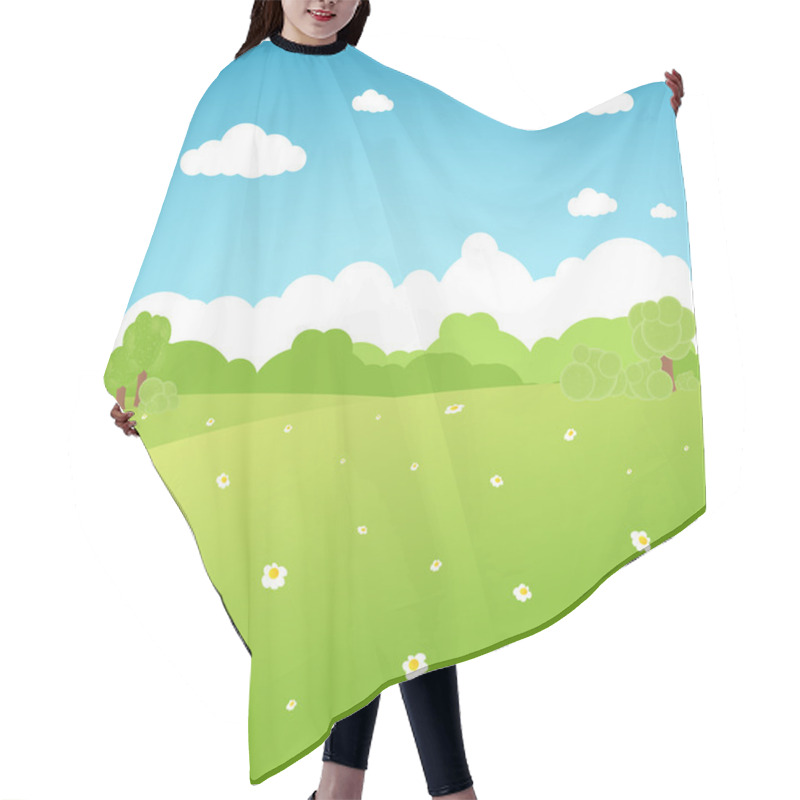 Personality  Cartoon Landscape Hair Cutting Cape