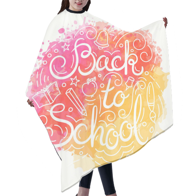 Personality  Back To School Card. Vector Illustration Hair Cutting Cape