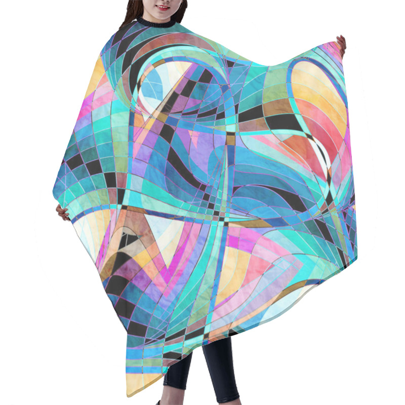 Personality  Abstract Wavy Elements Background Hair Cutting Cape