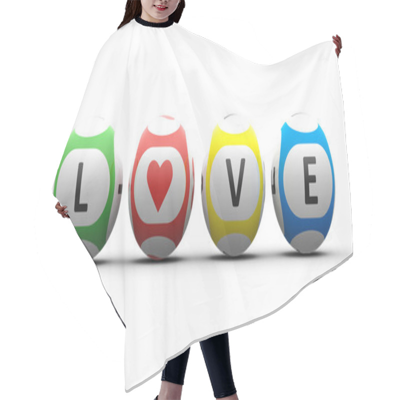 Personality  Balls With Black Lettering Love Hair Cutting Cape