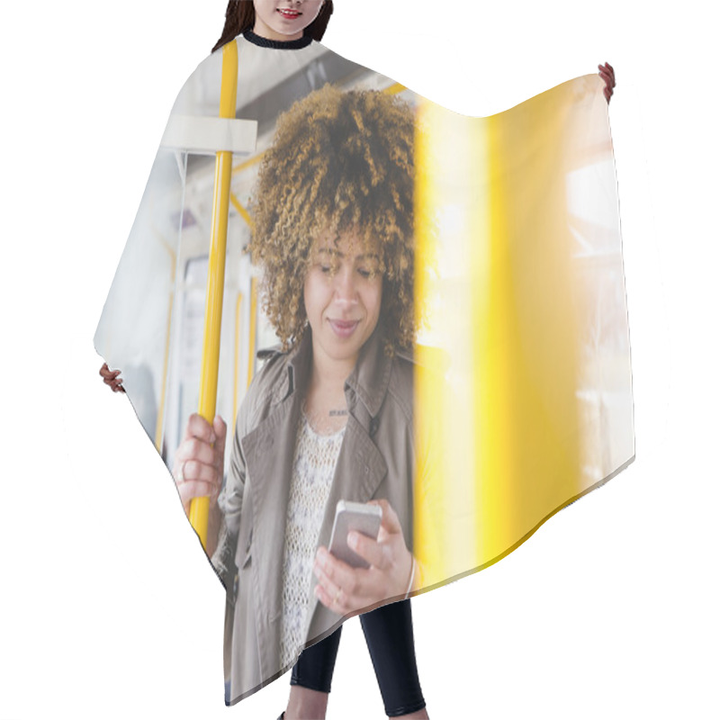 Personality  Texting On The Train Hair Cutting Cape